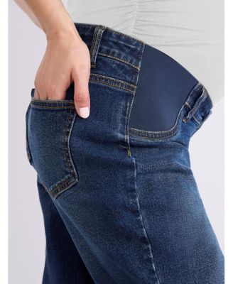 Women's Under the Belly Wide Leg Crop Jeans - Motherhood Maternity