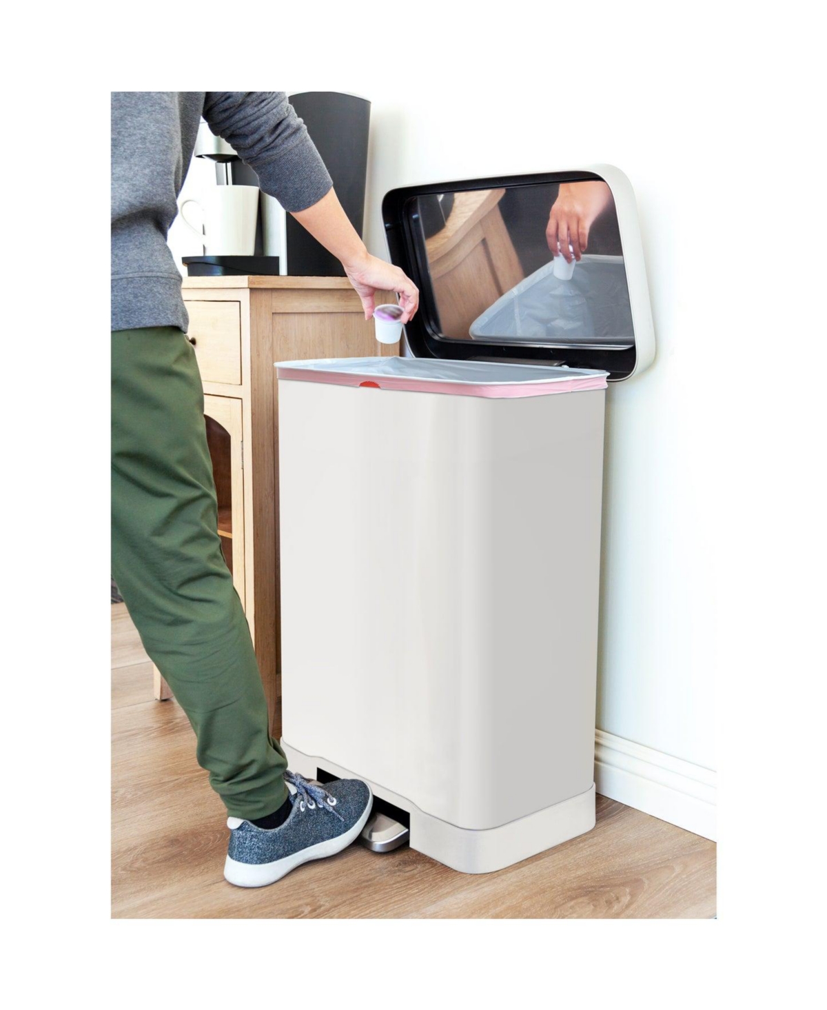 Qualiazero 75L / 20 Gallon Rectangular Step Can - Silver