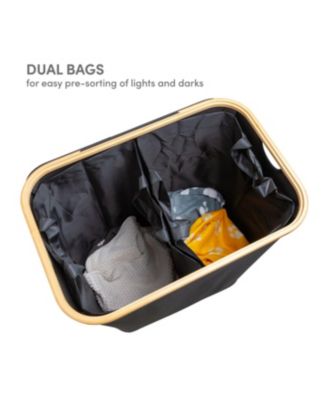 Single Hamper with Dual Sections