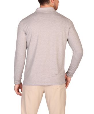 Men's Brushed Melange Super Soft Long Sleeve Polo