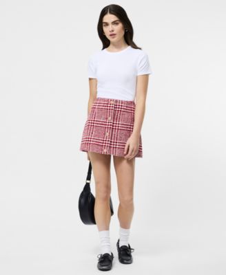 Women's Chequered A-line Mini Skirt
