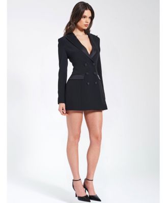Women Calista Black Stretch Crepe Blazer Dress