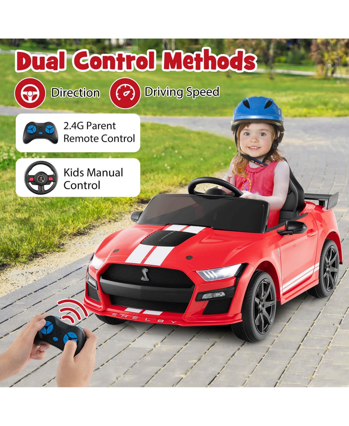 12V Licensed Ford Mustang Shelby GT500 Kids Ride on Car with Remote Control