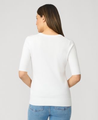 Women's Elbow Sleeve Crewneck Sweater