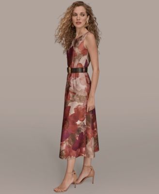 Women's Floral Belted Dress