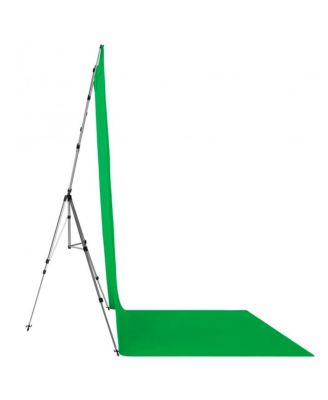 8x13' X-Drop Pro Wrinkle-Resistant Backdrop Kit with Stand, Chroma-Key Green Screen Sweep