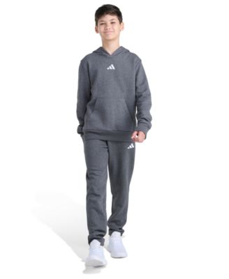 adidas - Big Boys 8-20 2-Piece Long Sleeve Pullover Hoodie and Joggers Essential Small Logo Fleece Set