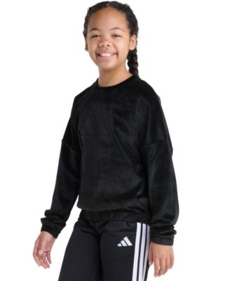 Big Girl S-XL Long Sleeve Velour Crewneck Pullover Sweatshirt