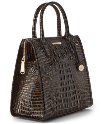 Caroline Melbourne Embossed Leather Satchel Bag