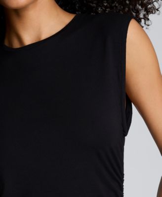 Women's Crew Neck Side Ruched Top