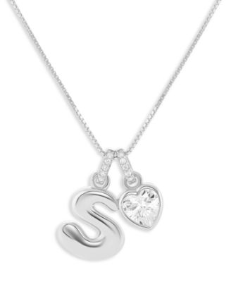 Sterling Silver Initial Charm Necklace in Holiday Ornament, Macy's Exclusive