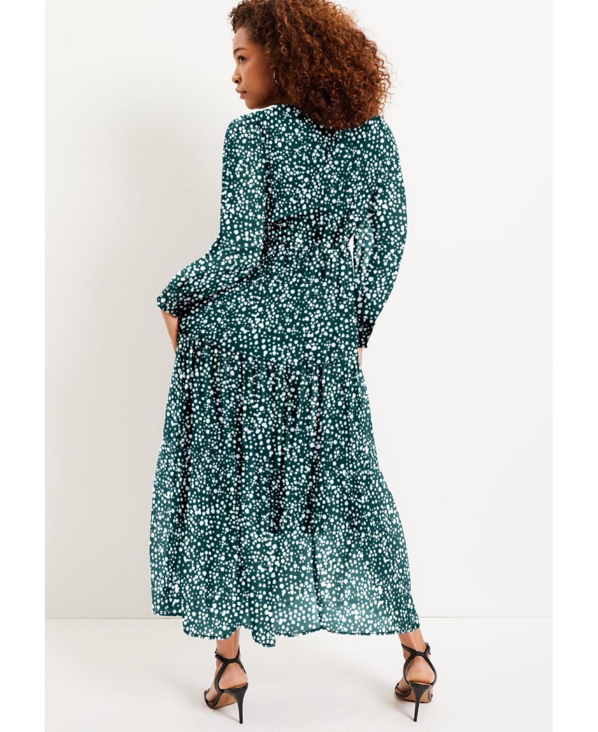 June + Vie Women's Tiered Maxi Dress