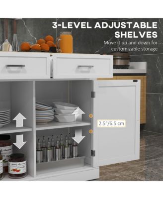 Tall Kitchen Storage Cabinet with Doors and Adjustable Shelves for Pantry Organization