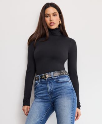 Good American - Women's Weightless Turtleneck Top, Regular & Plus Size