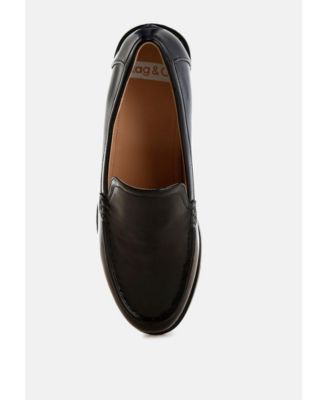 Womens Corleone Pleather Stacked Heel Loafers