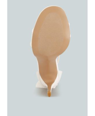 Delancy Bow Detail Lace Stiletto Sandals Women