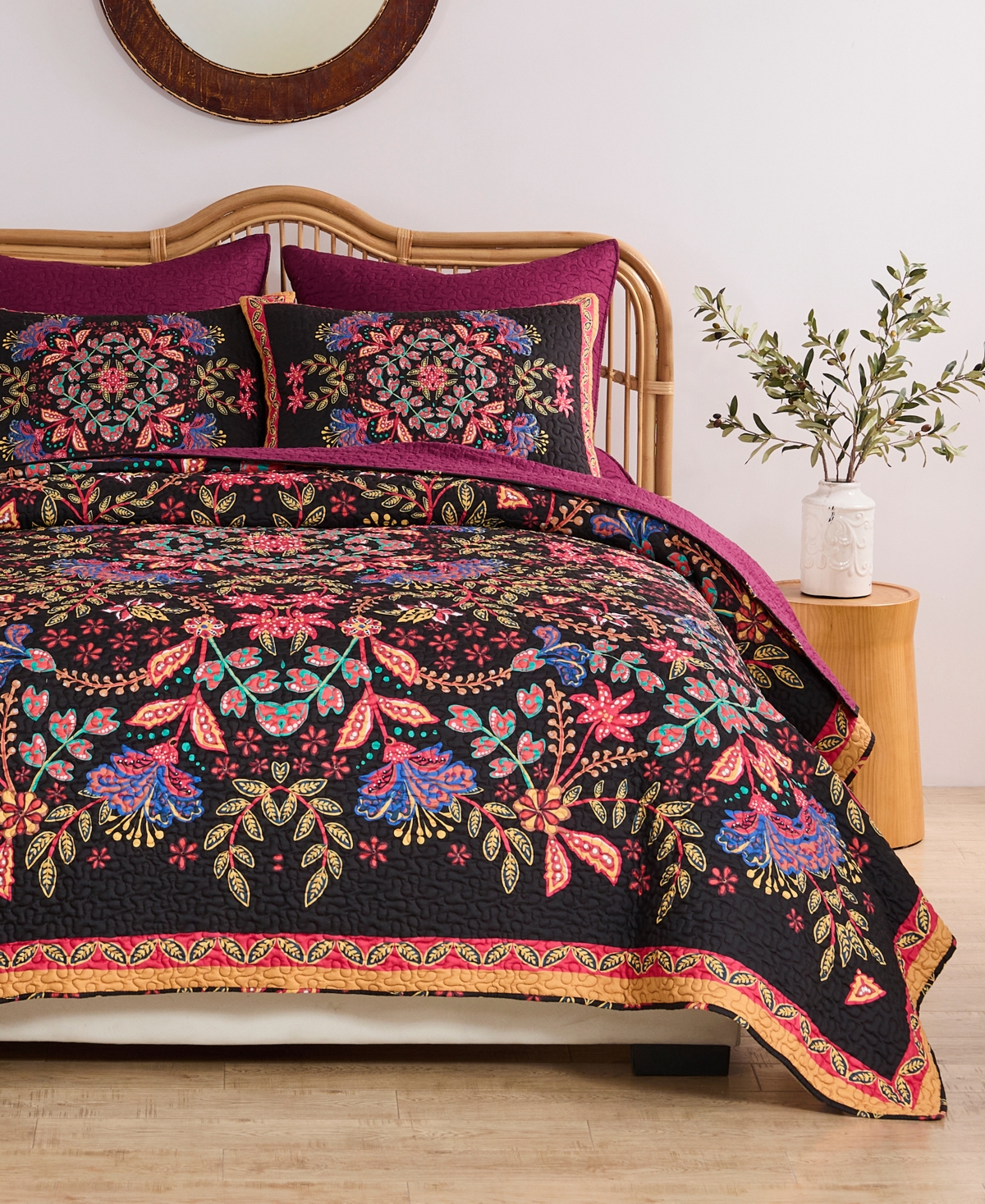 Greenland Home Fashions Jessa Vintage Boho 3-pc. Quilt Set, King In Multi