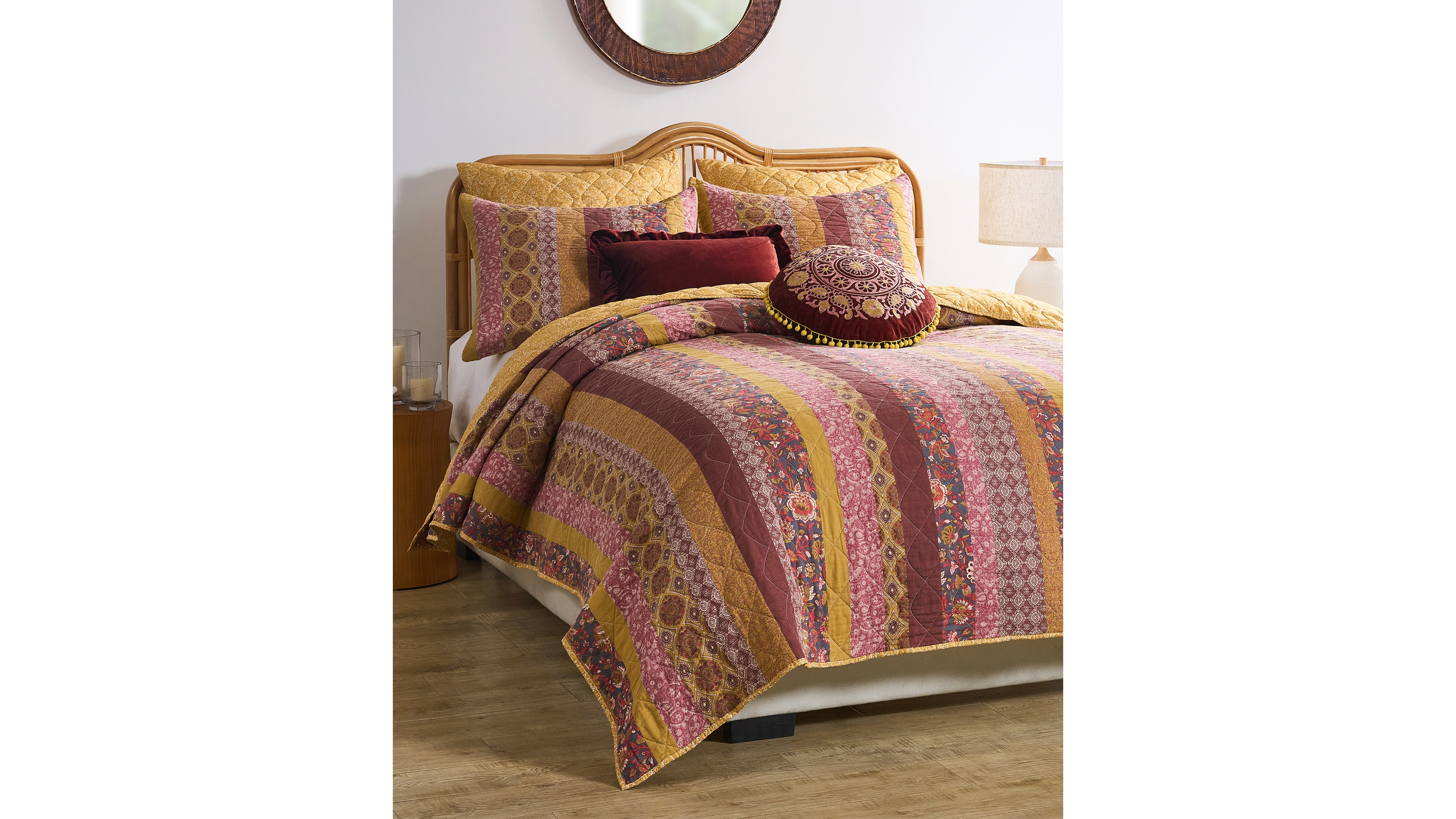 Greenland Home Fashions Marigold Vintage Boho 3-Pc. Quilt Set, King