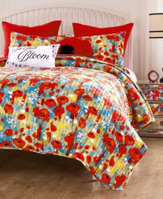 Greenland Home Fashions Poppies Modern Floral Quilt Sets
