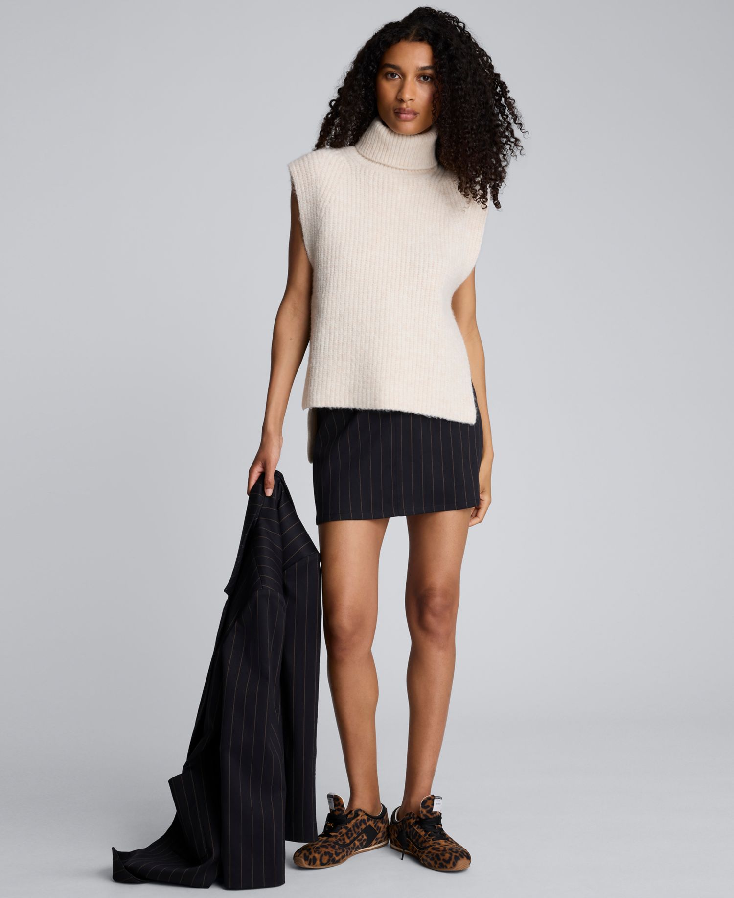 Women's Fly Front Zip Mini Skirt
