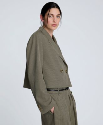 Women's Houndstooth Cropped Jacket