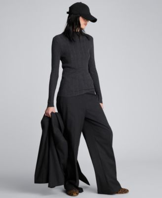 Women's Variegated Rib Mock Neck Top