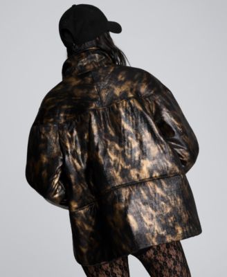 Women's Foiled Satin Puffer Jacket