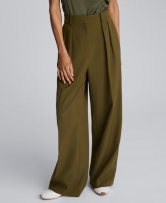 Women's High-Rise Pleat Detail Pants