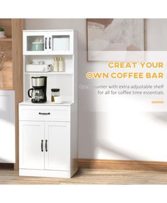 Heavy-Duty Kitchen Storage Cabinet with Adjustable Shelves for Utensils and Pantry