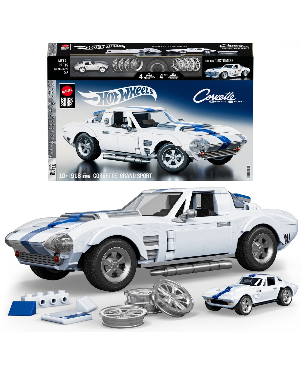 Mega Bloks Hot Wheels Corvette Grand Sport Building Toy Kit In Multi