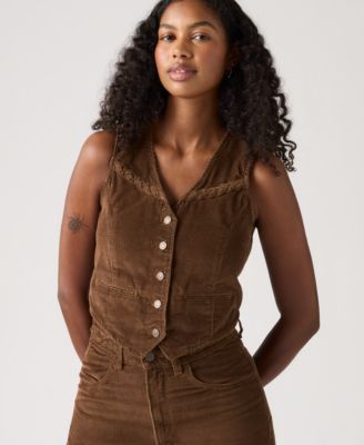 Premium Women's Braided Corduroy Sleeveless Vest Jacket