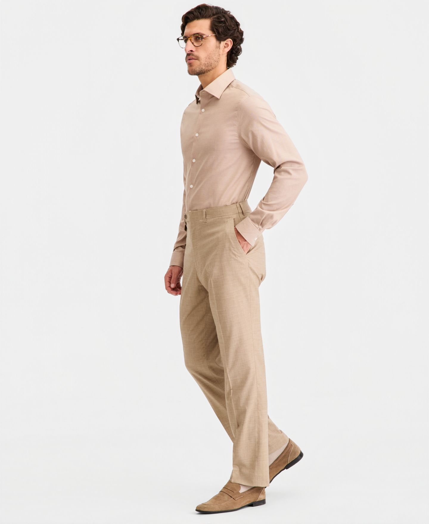 Мужские брюки Tayion Collection Classic-Fit Suit Separates, цвет: Рыжевато-коричневый — фото 7