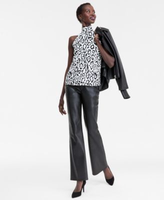 Women's Printed Tie-Neck Halter Top, Macy's Exclusive