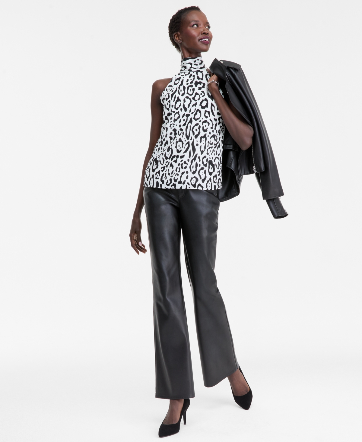 I.n.c. International Concepts Women's Printed Tie-Neck Halter Top, Macy's Exclusive