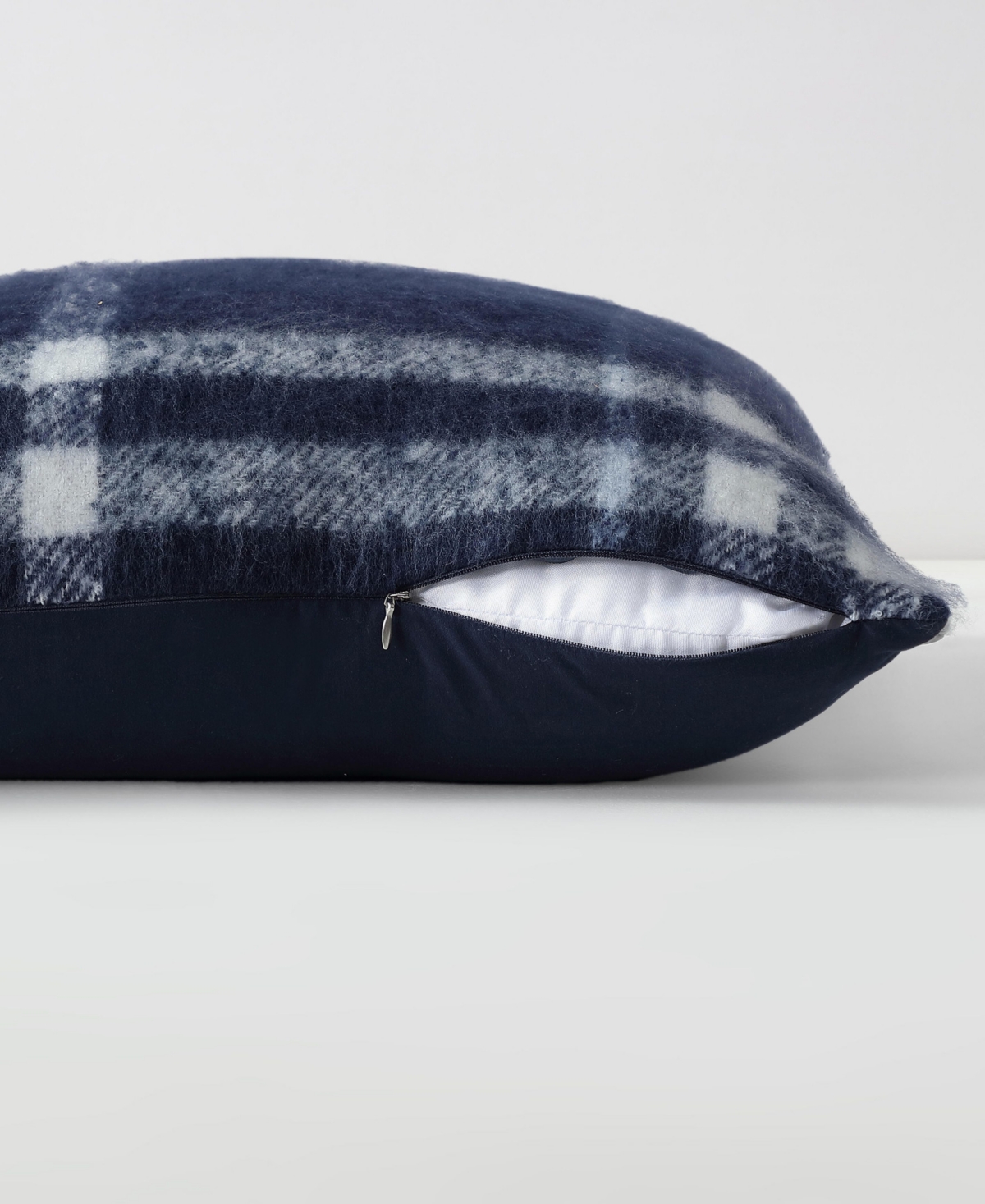 Nautica Ryan Cove Plaid Faux Mohair Square Decorative Pillow, 20" X 20" In Blue