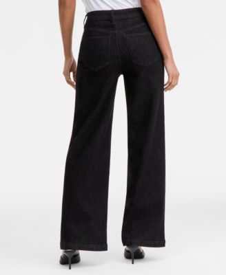 Women's High-Rise Wide-Leg Embellished Jeans, Macy's Exclusive 