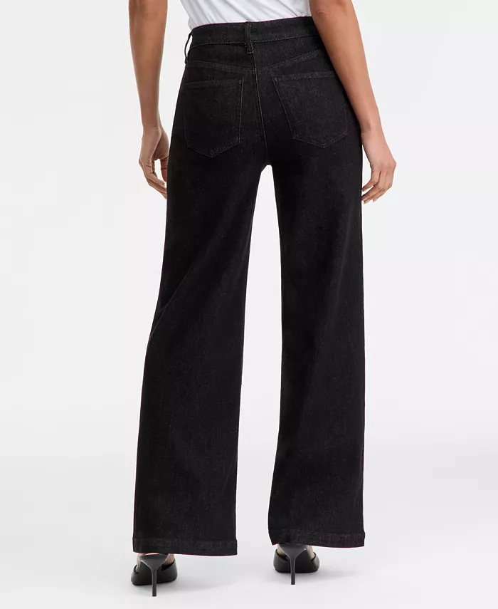 Women's High-Rise Wide-Leg Embellished Jeans - thumbnail 2