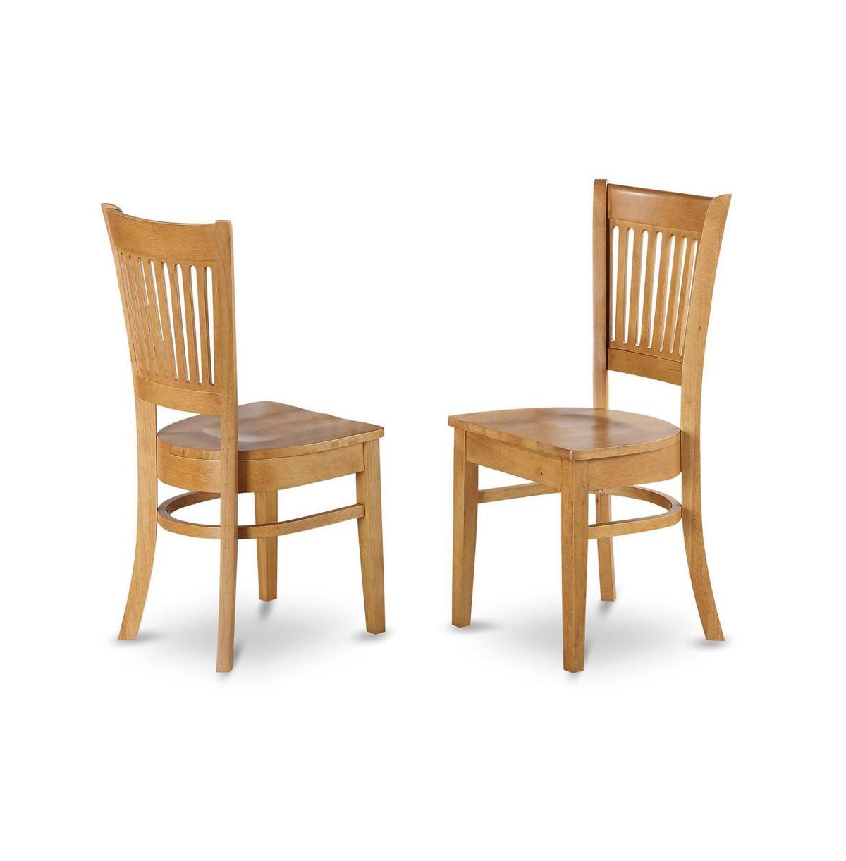 East West Furniture 3-Pc Dining Room Table Set - 2 Wooden Dining Room Chairs and 1 Dining Room Table (Oak Finish)