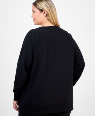 Plus Size Crewneck Raglan-Sleeve Tunic Top