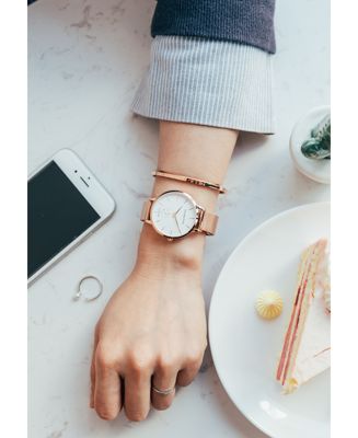 Women's Casual Watch 34mm White Round Dial Stainless Steel Victoria Hyde