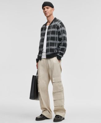 Men's Relaxed-Fit Plaid Zipper Sweater, Macy's Exclusive