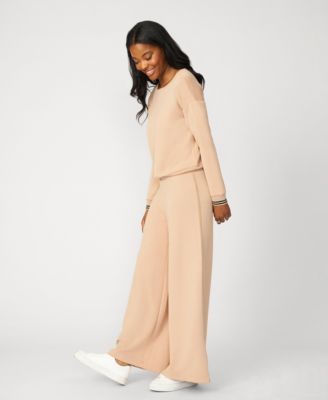 Boat Neck Top & Wide Leg Pant Lounge Set