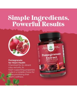 Pomegranate Extract Capsules, Supplement for Heart Health and Joint Support, Nature's Craft, 120 ct