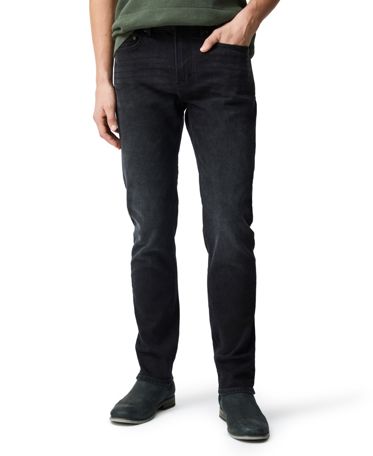 Мужские джинсы Rodd & Gunn Lyell Straight Fit Denim Jeans, цвет: Чёрный — фото 1