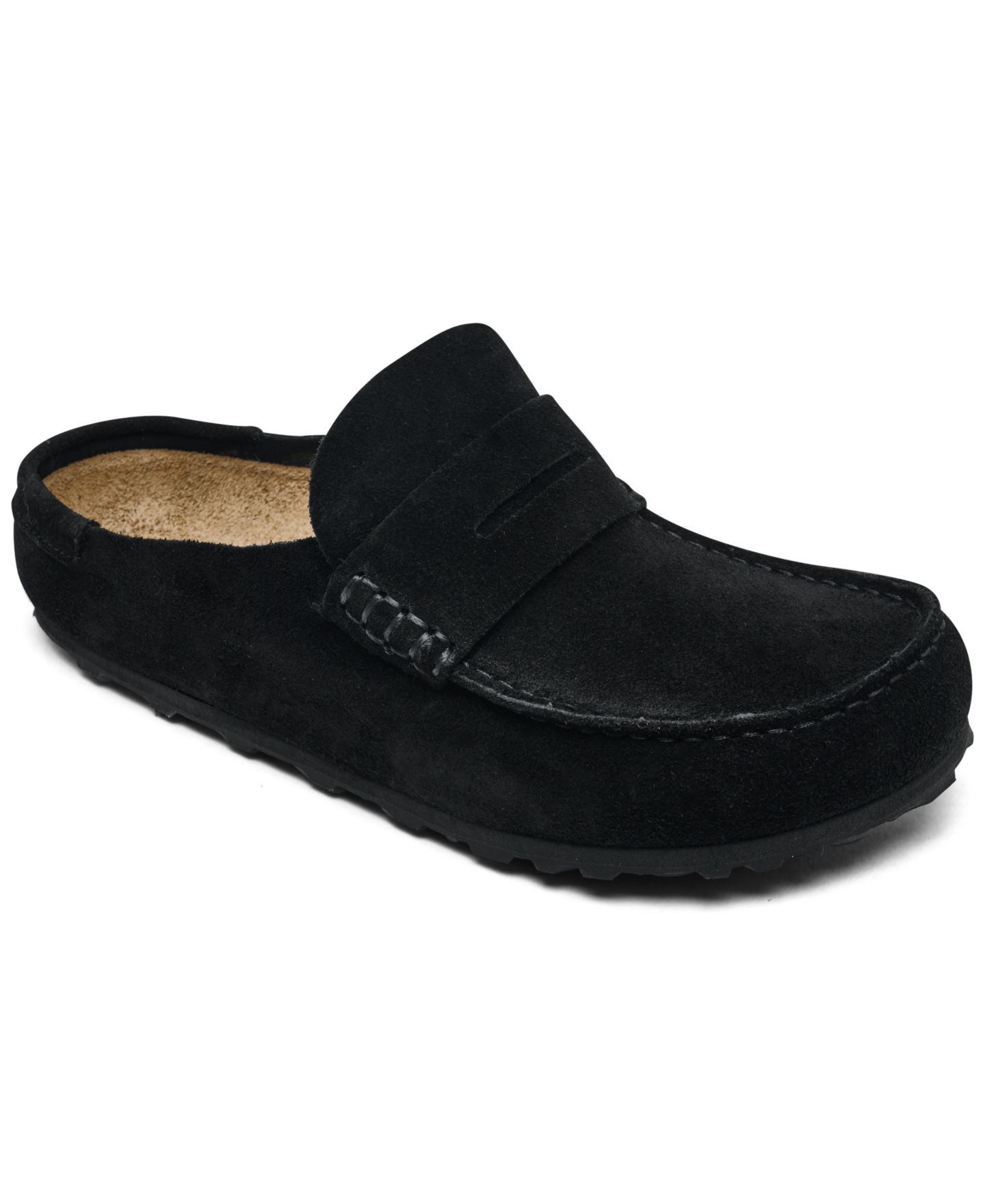 Женские сабо Birkenstock Naples Wrapped, цвет: Чёрный / Белый — фото 1