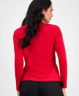 Petite Embellished V-Neck T-Shirt, Macy's Exclusive 