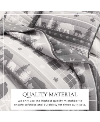 Rustic Woodland Reversible Microfiber Quilt Set with Shams