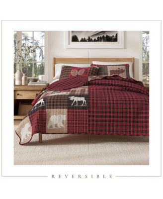 Rustic Woodland Reversible Microfiber Quilt Set with Shams