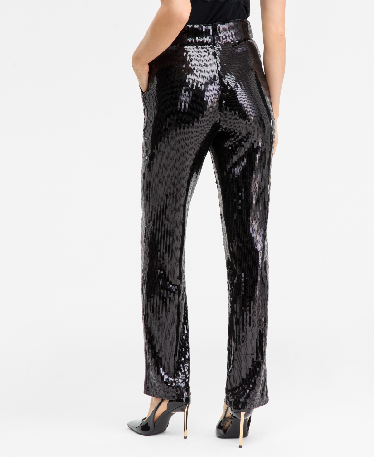 I.n.c. International Concepts Women's Sequin Straight-Leg Pants, Macy's Exclusive
