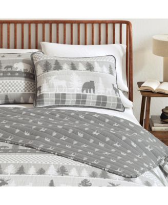 Rustic Woodland Reversible Microfiber Quilt Set with Shams